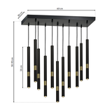 MILAGRO Lampa wisząca MONZA BLACK/GOLD 11xG9 8W