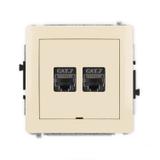 DECO Mechanizm gniazda komputerowego podwójnego 2xRJ45, kat. 7, ekranowany, 8-stykowy, bez pola opis