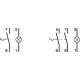 Przełącznik przyciskowy 2NO LED zielona Ith=16A 230VAC SVN433 HAGER