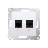 Simon 54 Gniazdo komputerowe RJ45 kategoria 5e + telefoniczne RJ12 biały D5T.01/11 KONTAKT
