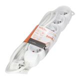 Przedłużacz 5-krotny 1,5m H05VV-F 3x1,5mm2 Imax=16A płaska wtyczka biały