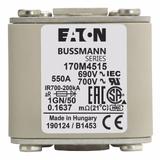 FUSE 550A 690V 1GN/50 AR UC Wkładka szybka 550A AC 690V rozmiar 1 53x69x51 mm aR IEC UL w 170M4515 E