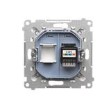 Simon 55 Gniazdo telefoniczne pojedyncze RJ12 Biały mat