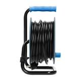 Przedłużacz bębnowy MINI, 4 gniazda 2P+Z (Schuko), metalowy stojak, polwinit H05VV-F 3x1mm2 , długość 15m, turkusowy OR-AE-1339/T(GS) ORNO