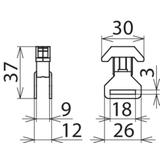 Zacisk PE na szynę SN, 18x3 mm