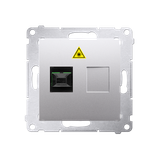 Simon 54 Gniazdo światłowodowe / optyczne pojedyncze SC/APC srebrny mat