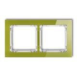 DECO Ramka uniwersalna podwójna - efekt szkła (ramka zielona; spód biały)