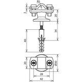 Wspornik do drutu 7-10 mm, z kołkiem 8 mm, ZG-St