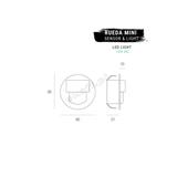 RUEDA mini –  K(szlif) / WW (ciepły biały)   [obud. INOX]