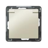 IMPRESJA Gniazdo bryzgoszczelne z uziemieniem IP-44 z przesłonami torów prądowych wieczko w kolorze