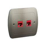 Simon Akord Gniazdo komputerowe RJ45 podwójne kategoria 5e. Montaż do puszki na wkręty satynowy