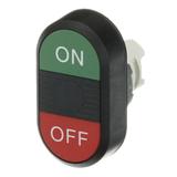 Przycisk podwójny, niepodświetlany ON-OFF czarne pole MPD3-11B