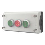 M22-I3-M1 Kaseta sterownicza 3-otworowa z przyciskami zielony/czerwony/zielony IP65 216532 EATON