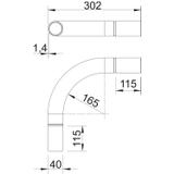 SB40 W ALU, Kolanko rurowe alu