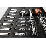 Klucze nasadowe 1/4", zestaw 19 szt., wkładka