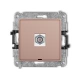 MINI Mechanizm gniazda antenowego pojedynczego typu F (SAT) niklowany, bez pola opisowego łososiowy