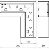 GS-AFF90130RW, Naroże płaskie 90X130 CZ.B.