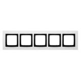 Simon 54 NATURE WMDZ-0150xS-082 Ramka 5-krotna Nature-Metal, INOX NERO, IP20/IP44. (IP44-należy zast DRN5/82 KONTAKT