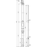 Rura wsporcza z bocznym wyprowadzeniem HVI long, fi 50 mm dł. 3200 mm, GFK / NIRO z iglicą NIRO fi 2