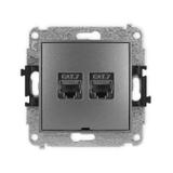 ICON Mechanizm gniazda komputerowego podwójnego 2xRJ45, kat. 7, ekranowany, 8-stykowy, bez pola opis