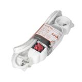 Przedłużacz 3-krotny z wyłącznikiem 1,5m H05VV-F 3x1,5mm2 Imax=16A płaska wtyczka biały ES-5/W/1,5 O