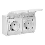 Gniazdo podwójne Schuko AQUATIC IP44 biały OR-OE-7106(GS)/W ORNO