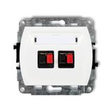 TREND Mechanizm gniazda głośnikowego podwójnego biały