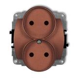 TREND Mechanizm gniazda podwójnego do ramki poziomej bez uziemienia 2x2P (przesłony torów prądowych)