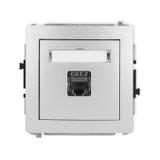 DECO Mechanizm gniazda komputerowego pojedynczego 1xRJ45, kat. 7, ekranowany, 8-stykowy srebrny meta