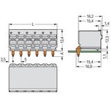 Gniazdo picoMAXeCOM raster 5mm 10‑biegunowe z kątowymi pinami lutowniczymi z płytką 2092‑1360 /50szt./ WAGO
