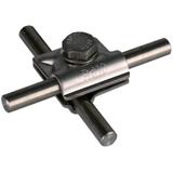 Zacisk uniwersalny MV z podkładką sprężystą, do drutu 10 mm, stal nierdzewna NIRO