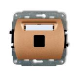 TREND Mechanizm gniazda multimedialnego pojedynczego bez modułu (standard Keystone) złoty metalik