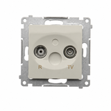 Simon 54 Gniazdo antenowe R-TV przelotowe kaszmir mat DAP10.01/42