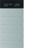 BERKER B.IQ Przycisk pięciokrotna z regulatorem temperatury i wyświetlaczem aluminium 75665594 HAGER