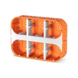 M6x60F Puszka podtynkowa sześciopolowa 6 x 60 mm, Multiwall - kolor pomarańczowy