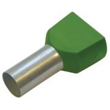 TWIN końcówki tulejkowe 16/16 zielone