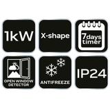 Grzejinik konwektorowy 1000W IP24