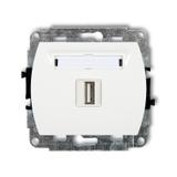 TREND Gniazdo pojedyncze USB A-A 2.0 biały GUSB-1 KARLIK
