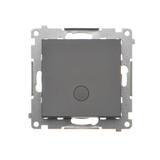 Simon 55 Przycisk zwierny pojedynczy zwierny z podświetleniem LED szybkozłączka Grafitowy mat