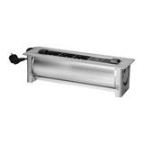 Gniazdo meblowe wpuszczane w blat z płaskim frezowanym rantem oraz elektrycznym otwieraniem, 3x2P+Z,