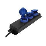 Przedłużacz warsztatowy bryzgoszczelny IP44, 3 gniazda 2P+Z schuko, przewód gumowy, H05RR-F 3x1,5mm2 OR-AE-13295(GS)/5M ORNO