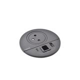 INCARA: DISQ 80 - 2P+Z / USB A+C / WYJŚCIE KABLOWE - 2,0 M-CZARNY, Legrand