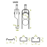UKZ2/16-22 UCHWYT KABLOWY ZACZEPOWY
