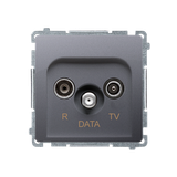 Simon Basic Gniazdo antenowe R-TV-DATA 1x wejście: 5–862 MHz stal inox