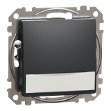 Sedna Design & Elements, przycisk z etykietą i podświetleniem (12V Ac), czarny antracyt