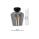 Milagro plafon Santiago Smoked E27 czarny MLP6603