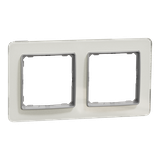 Sedna Design & Elements Ramka podwójna szkło białe efekt szkła SDD360802 SCHNEIDER