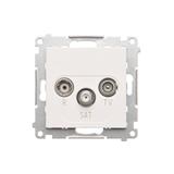 Simon 55 Gniazdo antenowe R-TV-SAT przelotowe 7dB 1x Wejście: 5 MHz÷2,4 GHz Biały mat