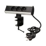 Gniazdo meblowe z uchwytem montażowym ładowarką USB i przewodem 1,8m 3x2P+Z 2xUSB (typ A 2,1A) FS-7