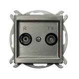 SONATA STAL INOX Gniazdo antenowe RTV zakończeniowe kolor stal inox GPA-10RMPZ/m/37 OSPEL